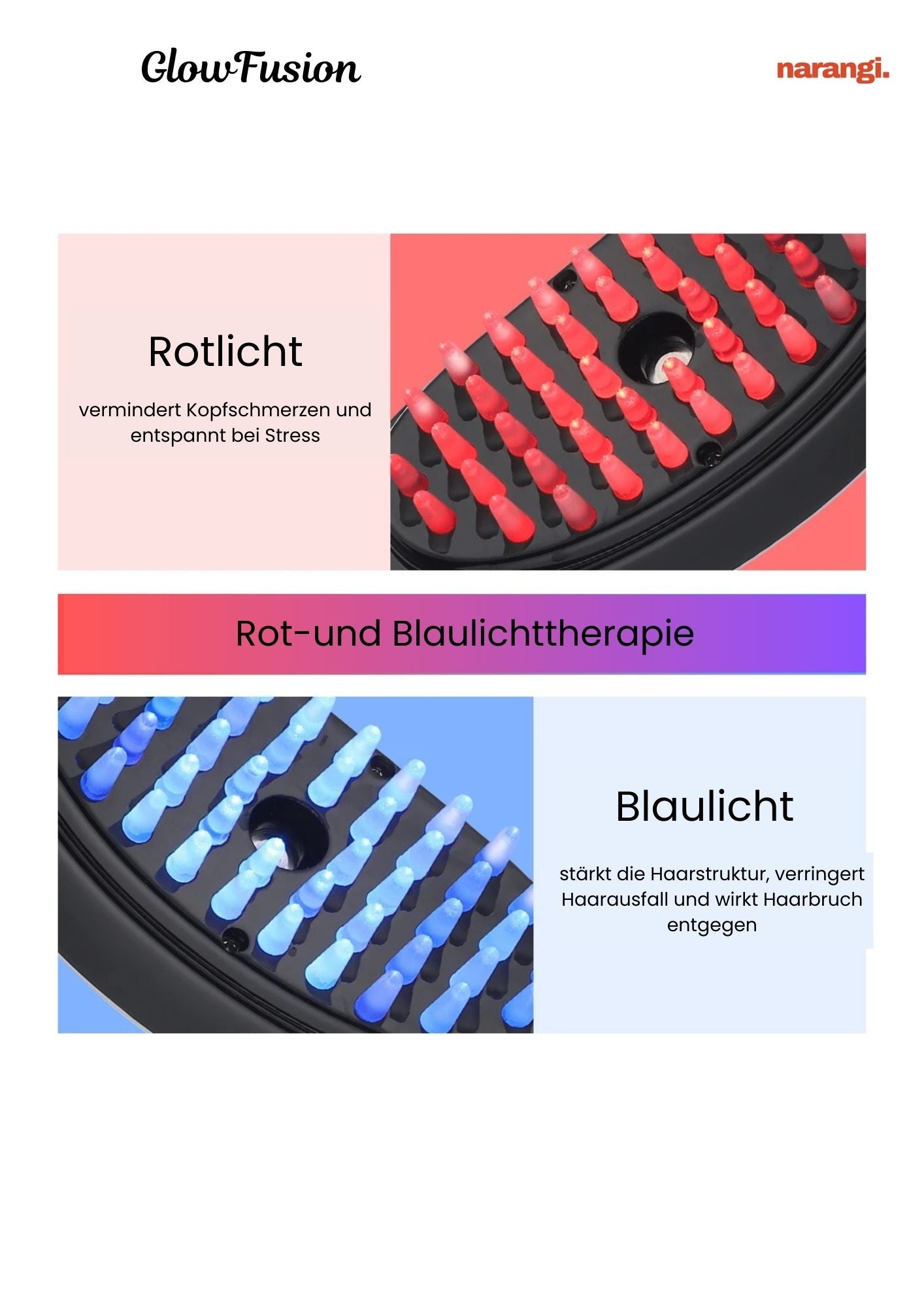 Glow Fusion - Vibrationsbürste für den Haarwachstum