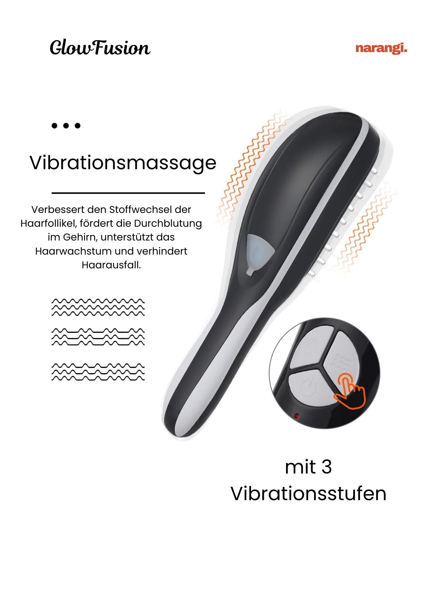 Glow Fusion - Vibrationsbürste für den Haarwachstum