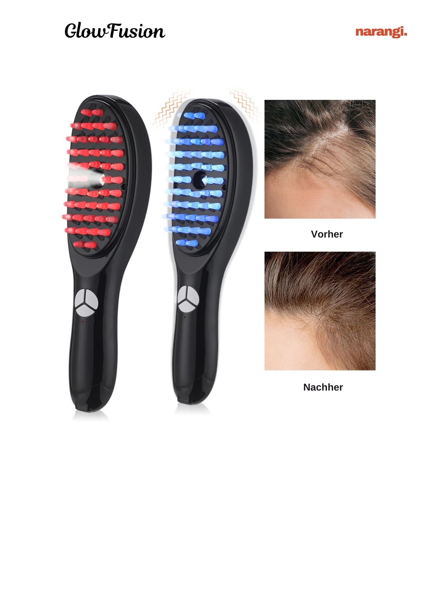Glow Fusion - Vibrationsbürste für den Haarwachstum